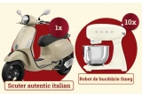 1 x scuter Vespa Primavera 125, 10 x robot de bucatarie Smeg SMF03CREU